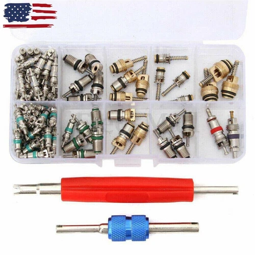 102pcs Car R12 & R134a A/C Air Conditioner Valve Core Remover Tool Kit