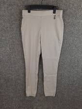 Tommy Hilfiger Pant Women 8 Beige White Check Pull On Rayon Blend Stretch Career