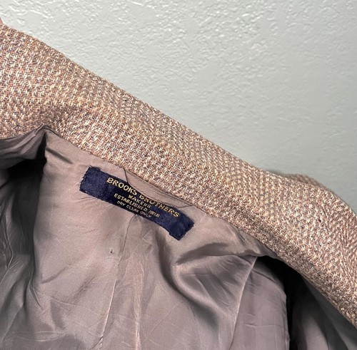 Vintage 1960s Brooks Brothers Hopsack TWEED 3/2 Roll Wool Silk Blazer Jacket 44R - Picture 10 of 10