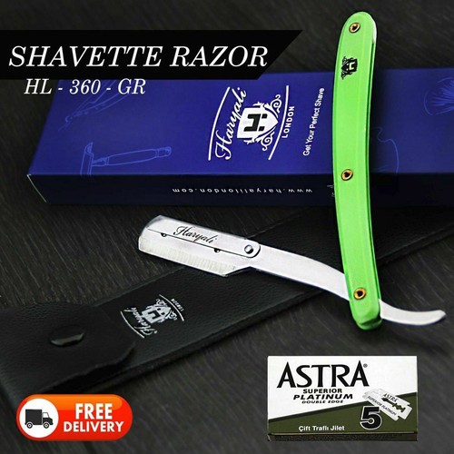 Barber Shaving Razor, Green Shaving Straight Razor With Black Case Gift ...