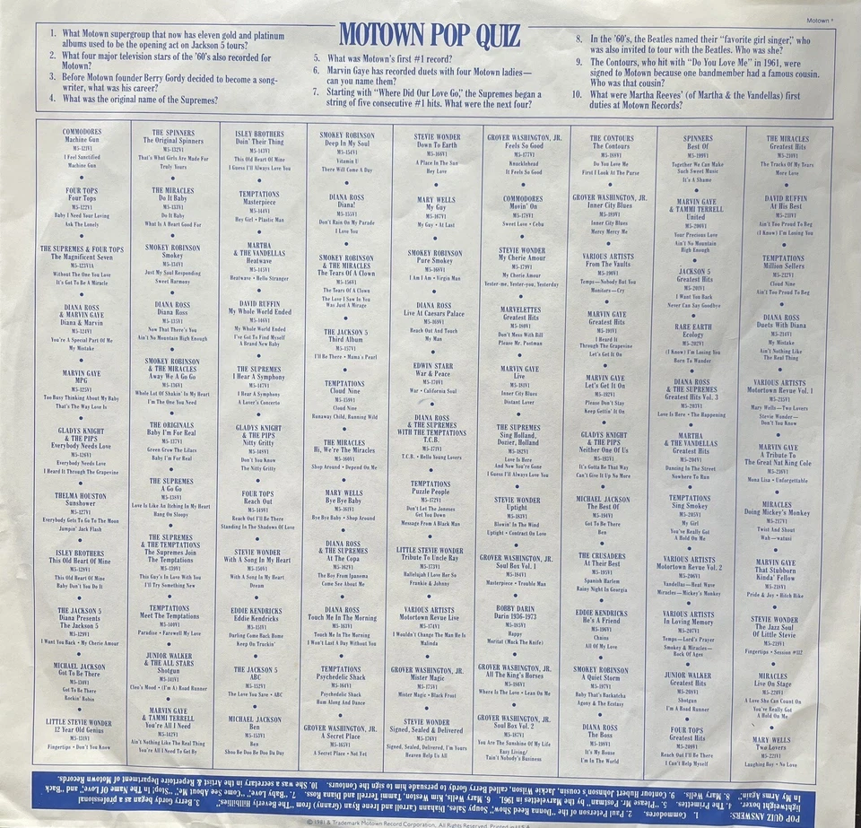 Four Tops- Songs From Motown 25th Aniversary Special Vinyl LP 5314ML - Image 3 of 4