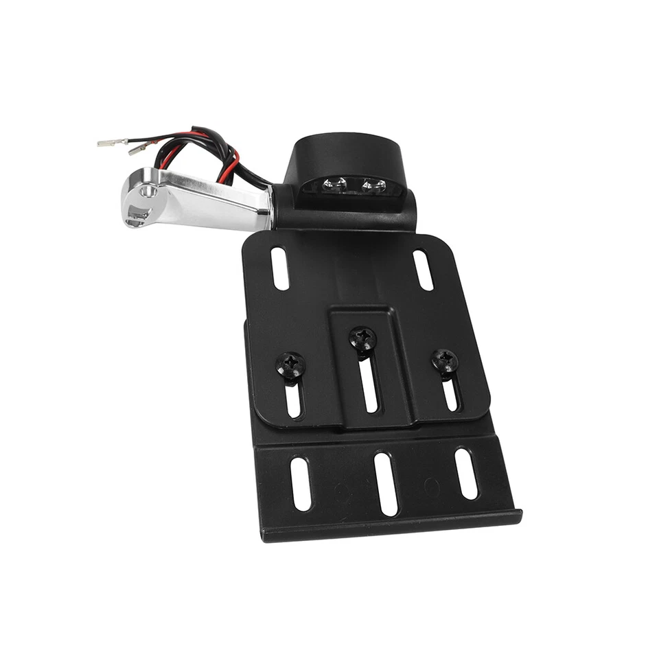 Soporte de matrícula de montaje lateral con luz LED para Harley Sportster 883 1200 48 Foto 3 de 4