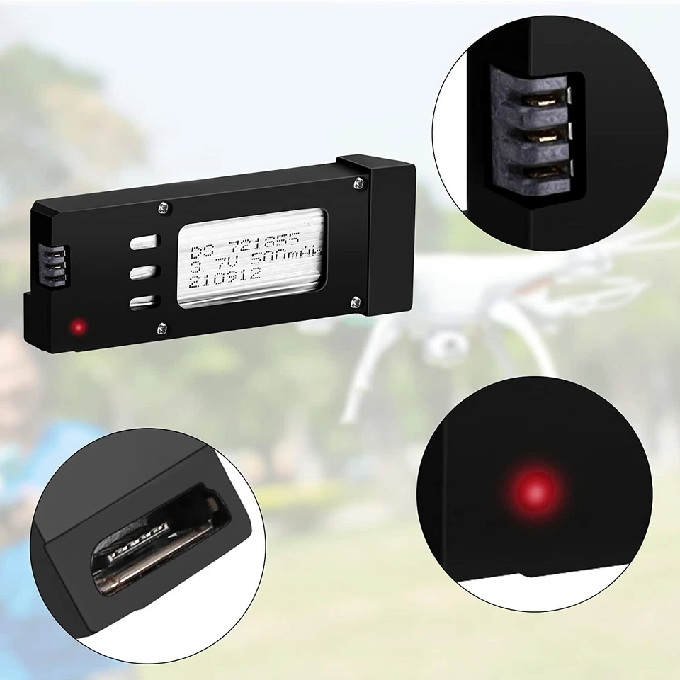 3 Stk 3,7V 500mAh Eachine E58 Akku Batterie für Eachine E58 Quadcopter Drohne DE - Bild 3 von 4