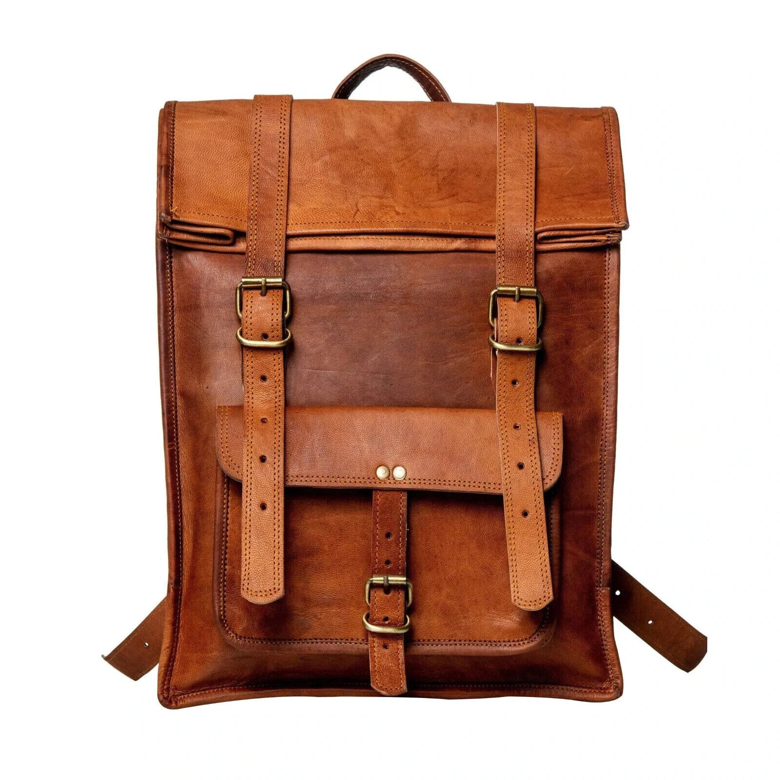 Men's Vintage Laptop New Messenger Handmade Leather Backpack Bag