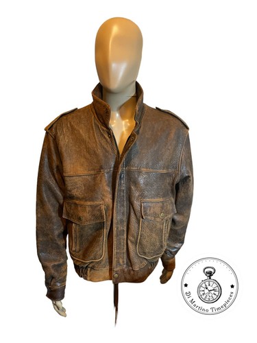 Men's Distressed Biker Leather Jacket In Brown - Arcane Fox