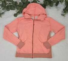 Lululemon Peach Full Zip Scuba Hoodie Size 8 Knit