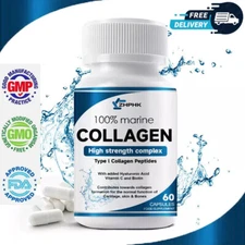 60 Marine C Capsule 1200mg Collagen Marino Cholesterol Pure Marine Hidrolizado