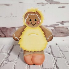 HP Wood Gingerbread in Yellow Chicken Costume, Spring Decor, ByBrendasHand