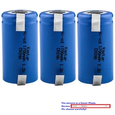 Kastar SC 1.2V Flat Top W/ Solder Tap for Panasonic ER389 P130SCR, Powertron AAT