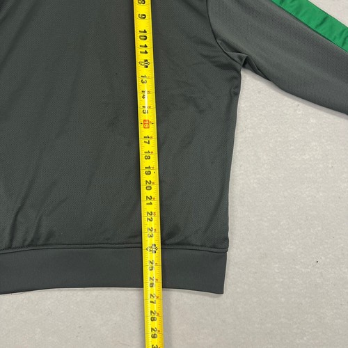 Vintage 00s Nike Track Jacket Mens M Full Zip Gray Green Stripe Running Workout - Picture 9 of 10