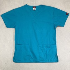 Dickies Scrub Top Women's XS Turquoise Blue V Neck Cotton Blend