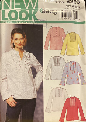 New Look Easy 6298 Size A 8-18 Top Sewing Pattern