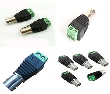 2 Pz. CONNETTORE BNC FEMMINA adattatore a vite telecamera balun cavo coassiale