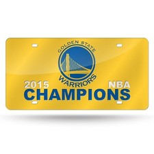 Golden State Warriors 2015 NBA Champions Laser Tag License Plate Frame Car Auto