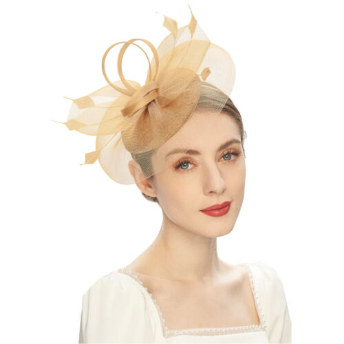 Fascinators Hats 20s 50s Hat Cocktail Tea Party Headwear with Veil Girls Women - Picture 10 of 60