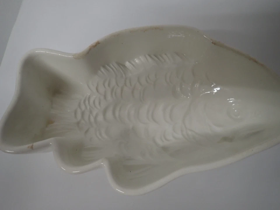 Antike Backform Kuchenform Puddingform Fisch Keramik von Max Rößler um 1920 - Bild 3 von 4