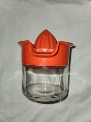 Vintage Gemco Juice Reamer Glass Jar Manual Juicer Screw Top Orange USA