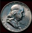 1949 D 🗽 US BENJAMIN FRANKLIN Half Dollar Silver Coin 💎 GEM UNCIRCULATED 💎
