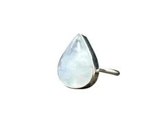 NATURAL RAINBOW MOONSTONE JUNE BIRTHSTONE 925 STERLING SILVER WEDDING RING
