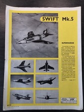 Aircraft Recognition Warning Poster - 1956 - Supermarine - Swift MK 5 - No 6590
