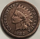 1882 Indian Head Cent Penny 19th Century Circulated BN810