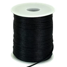 TONIFUL 2mm x 110 Yards Black Nylon Cord Satin String for Bracelet Jewelry Ma...