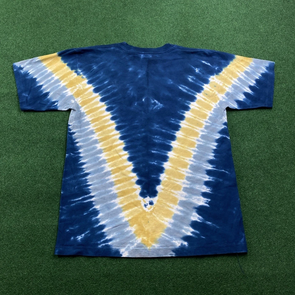 Vintage U.S. Navy Shirt Mens M Blue 90S Y2K Military Liquid Blue Tie Dye Tee - Image 4 of 4