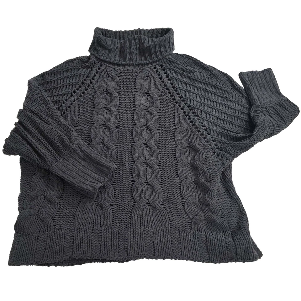 Suéter para mujer Marla Wynne M grueso carbón tejido con cable Grandmacore Foto 2 de 4