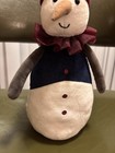 RARE Jellycat Snowman Plush Stuffed Animal Burgundy Striped Hat 15 inches 2023 — photo 3