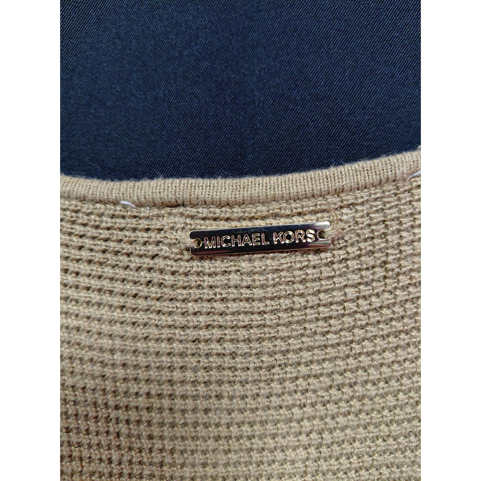 Michael Michael Kors Beige Side Button Knit Sweater Women’s Size M thumbnail 3
