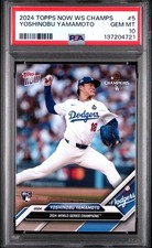 TOPPS NOW LOS ANGELES DODGERS WORLD SERIES CHAMPIONS YOSHINOBU YAMAMOTO PSA 10