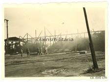 Orig. Foto Feuerwehr bei Brand im Hafen CONSTANTA nach Luftangriff Rumänien 1941