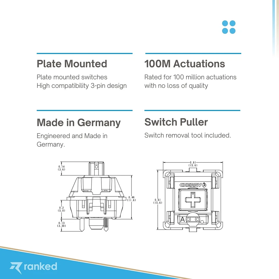 Cherry MX Key Switches for Mechanical Gaming Keyboards | Plate Mounted | MX1A... - Image 4 of 4