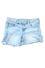 American Eagle Next Level Stretch Midi Shorts Womens Size 4 Light Wash Denim
