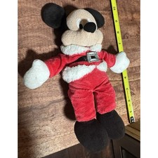 Disney Store Santa Claus Mickey Mouse Holiday Plush Bean Bag Toy Doll w/tag