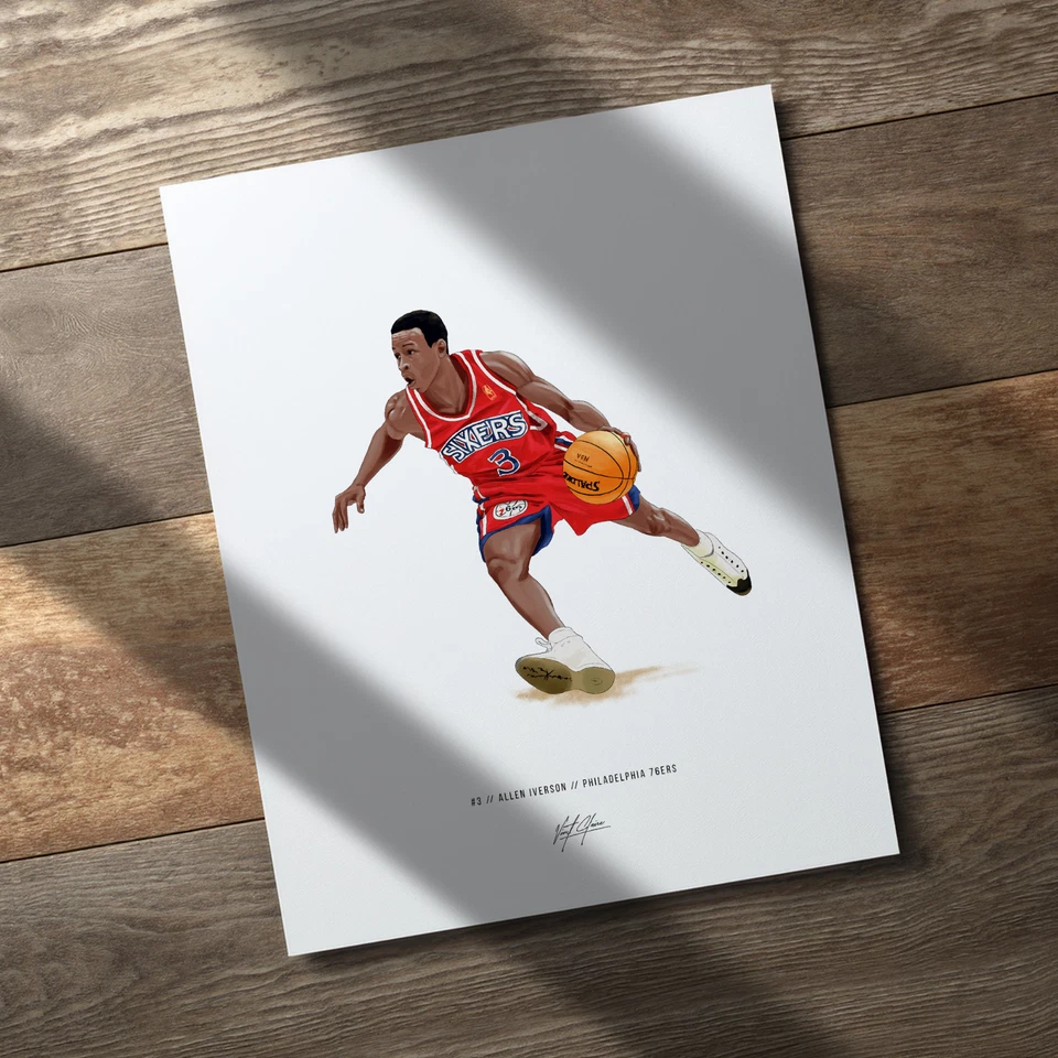 Allen Iverson Poster Rookie Philadelphia 76ers Basketball 8x10 Art Print - Image 3 of 4