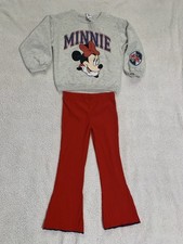 Disney Minnie Mouse Girls 2-Piece Varsity Style Outfit Set. Size 6Y