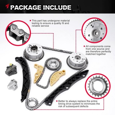 Kit Chaîne De Distribution Pour Kia Sorento 2016-2018 2.0L/2.4L - Inclut Pignons VVT