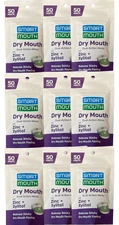 (9 Pack) SmartMouth Dry Mouth Mints Zinc + Xylitol 50ct Each Resealable Bag