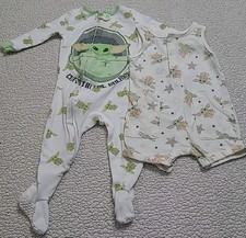 star wars baby yoda 2PC Little Boys 12 Months Footed Sleeper Sleeveless Romper
