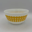 Vintage Pyrex Yellow Dots Mixing Bowl 401 1.5 Pt Retro Milk Glass Bowl