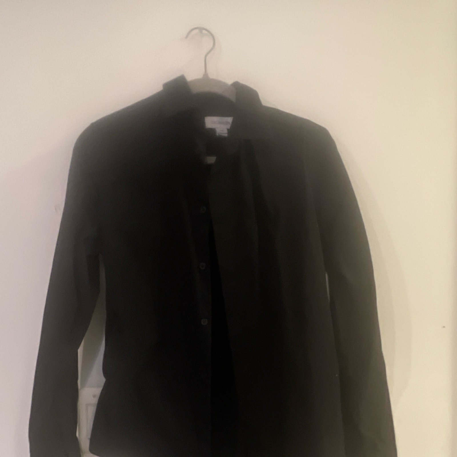 Calvin Klein Black Men's Dress Shirt Long Sleeve Button Collared S Regular thumbnail 3