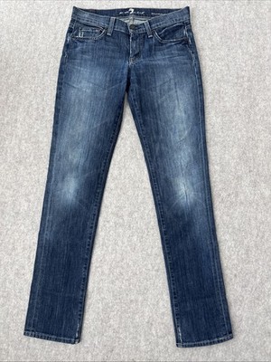 7 For All Mankind Roxanne Low Rise Straight Jeans Full Length Womens 25