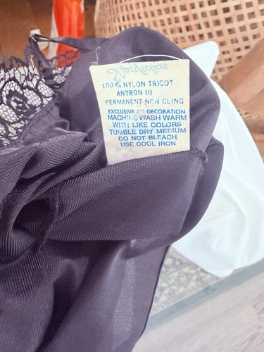 VINTAGE Slipperfection schwarz VOLL Nylon Trikot SLIP KLEID DESSOUS Gr. 34 - Bild 6 von 6