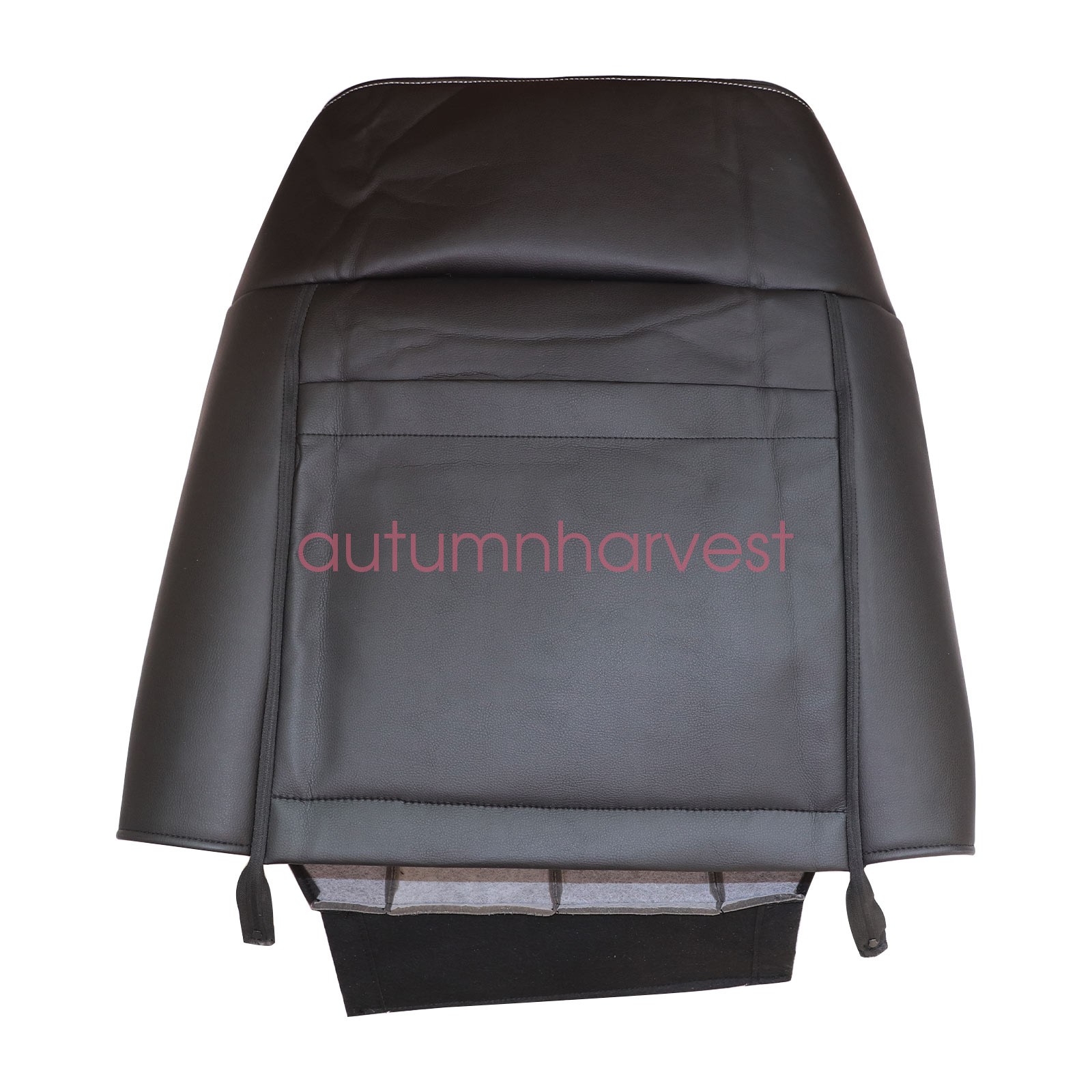 For 2009-2014 Ford F150 Front Bottom & Top Seat Cover Black + Headrest Cover