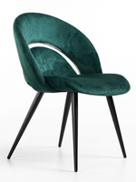 Mid-Century Esszimmerstuhl GrüN Velours Ovaler Schwarz