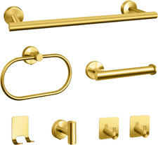 Bathroom Hardware Set, 7 Pcs Bathroom Towel Rack Stainless Steel Bath Hardware K