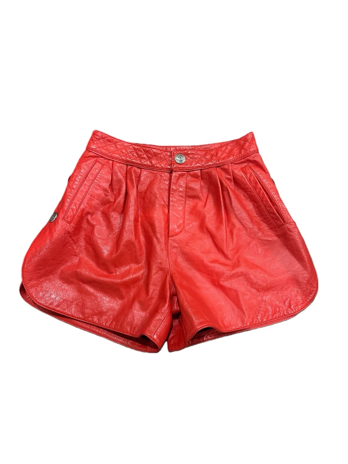 Chanel — Vintage Chanel Red Leather Shorts