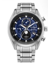 Citizen Tsuki-yomi A-t Chronograph Eco-drive Mens Titanium Watch By1010-57l