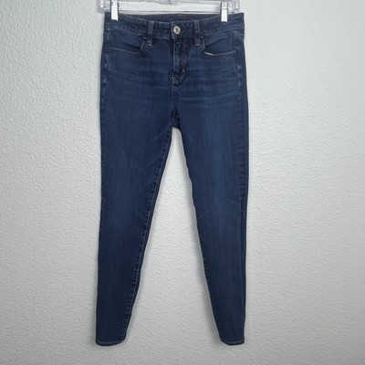 American Eagle Outfitters Jegging Jeans Womens 4 Blue Denim Cotton High Rise